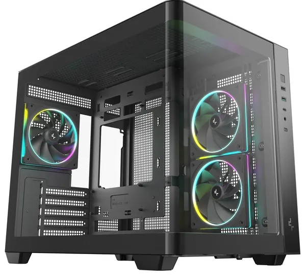 Корпус DeepCool CG330U 3F BK R-CG330U3F-BKAGM3-G, без БП, mATX