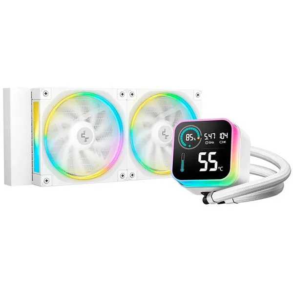 Жидкостное охлаждение DeepCool LQ240 WH R-LQ240-WHDSMC-G-1, 250W (LGA1700 Ready)