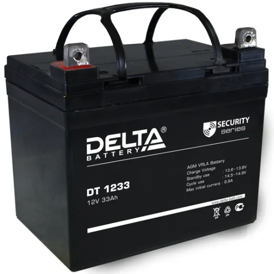 12V / 33Ah, аккумулятор для UPS, Delta DT 1233
