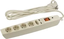 Сетевой фильтр 2м, 5м розеток ЭРА SFU-5es-2m-I, бежевый