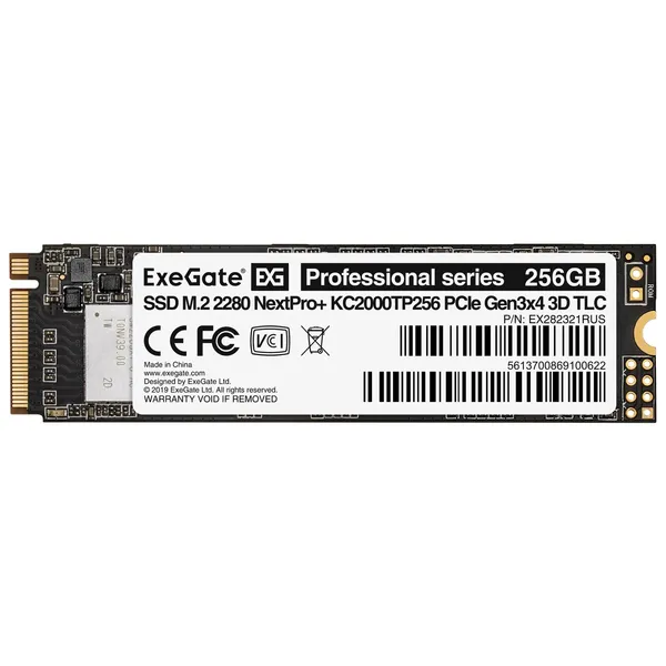 256Gb SSD ExeGate NextPro+ KC2000TP256 EX282321RUS, (1500/900), NVMe M.2