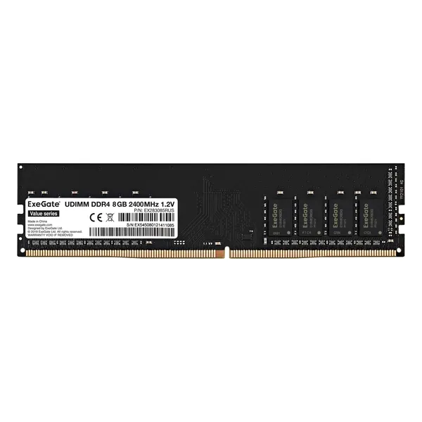 Оперативная память 8Gb ExeGate Value EX283085RUS, DDR IV, PC-19200, 2400MHz