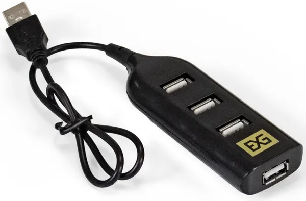 Разветвитель USB2.0 ExeGate DUB-42 EX293976RUS, черный, 1in - 4out