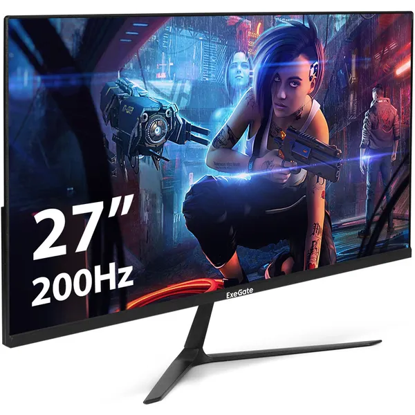 Монитор 27" ExeGate Combat EG2700CA, 1920x1080, VA, 200Hz, Speakers (2xHDMI, DP), (EX300572RUS)