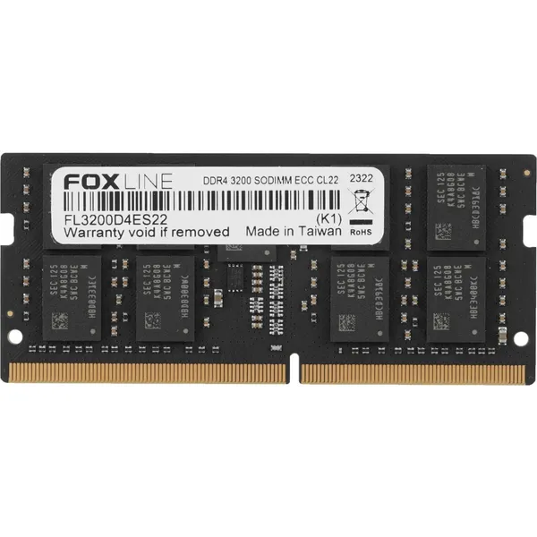 Серверная оперативная память 32Gb Foxline FL3200D4ES22-32G, DDR IV, PC-25600, 3200MHz, ECC