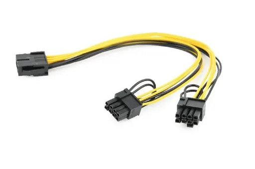 Переходник питания видеокарт 6-pin PCI-E (M) - 2x 6+2-pin PCI-E (F) Gembird/Cablexpert CC-PSU-85
