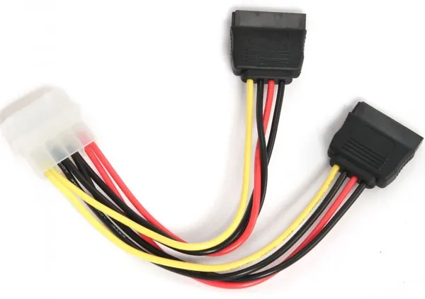 Переходник Molex -2xSATA, Gembird/Cablexpert CC-SATA-PSY-0.3M