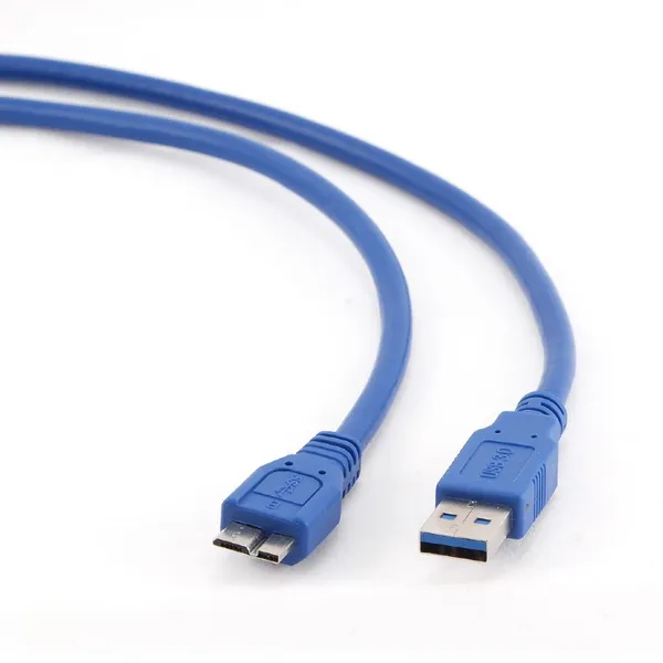 Кабель USB3.0 (M) - microUSB3.0 Type-B (M), 0.3м, Gembird/Cablexpert CCP-mUSB3-AMBM-1, синий
