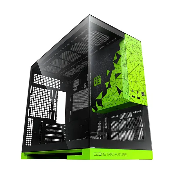 Корпус Geometric Future Model 3 Green (1AM3NZGB00100), без БП, mATX