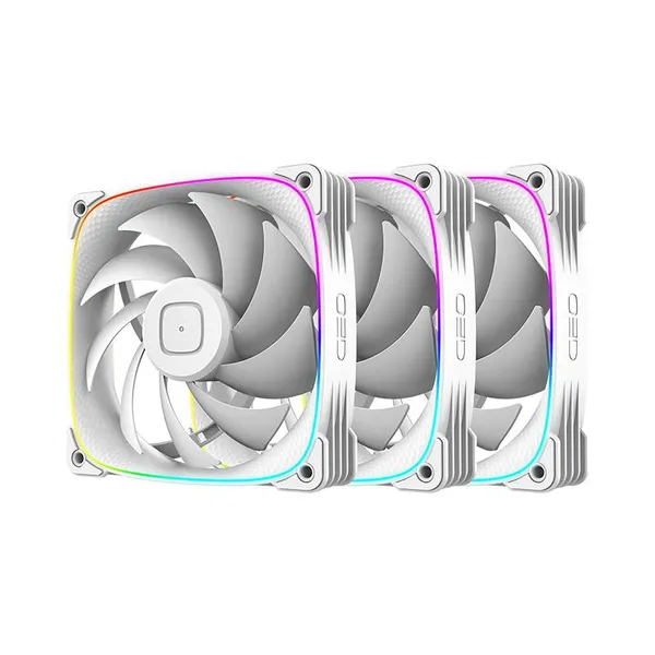 Вентилятор 12x12см Geometric Future Squama 3003W-12 White Triple Pack 1F3003W312000, 3шт