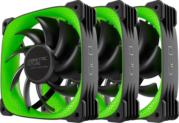 Вентилятор 12x12см Geometric Future Squama 3005RG-12 Reverse Green Triple Pack 1F3005R312200, 3шт