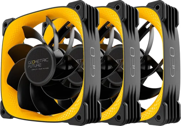Вентилятор 12x12см Geometric Future Squama 3005RY-12 Reverse Yellow Triple Pack 1F3005R312300, 3шт