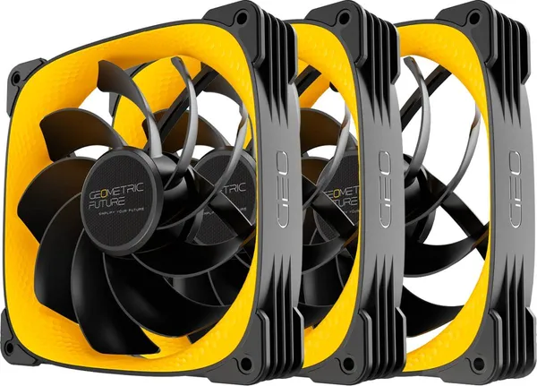 Вентилятор 14x14см Geometric Future Squama 3005RY-14 Reverse Yellow Triple Pack 1F3005R314300, 3шт
