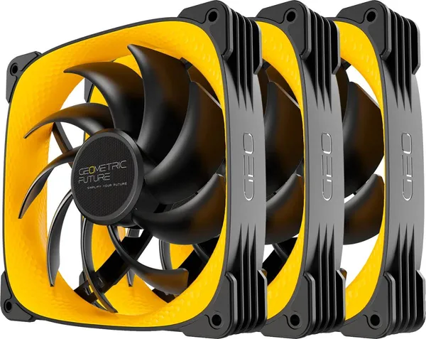 Вентилятор 14x14см Geometric Future Squama 3005Y-14 Yellow Triple Pack 1F3005Y314000, 3шт