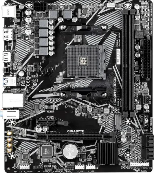 Материнская плата Gigabyte A520M H ARGB, AM4, (DP, HDMI), 2xDDR IV, mATX