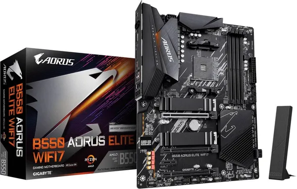 Материнская плата Gigabyte B550 AORUS ELITE WIFI7, AM4, (HDMI, DP), 4xDDR IV, ATX