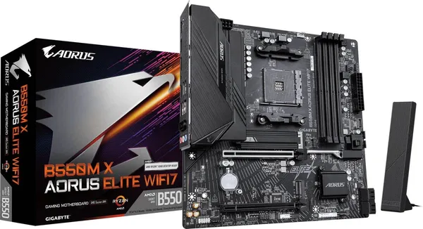 Материнская плата Gigabyte B550M X AORUS ELITE WIFI7, AM4, (DP, HDMI), 4xDDR IV, mATX
