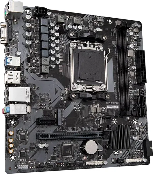 Материнская плата Gigabyte B650M S2H, AM5, (VGA, HDMI, DP), 2xDDR V, mATX (Уценка, не работает 2й слот памяти)