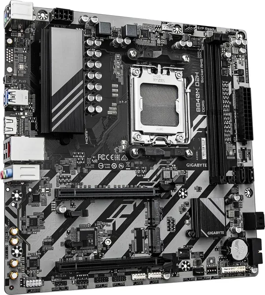 Материнская плата Gigabyte B840M D2H, AM5, (HDMI), 2xDDR V, mATX (ТОЛЬКО В СОСТАВЕ ПЭВМ)