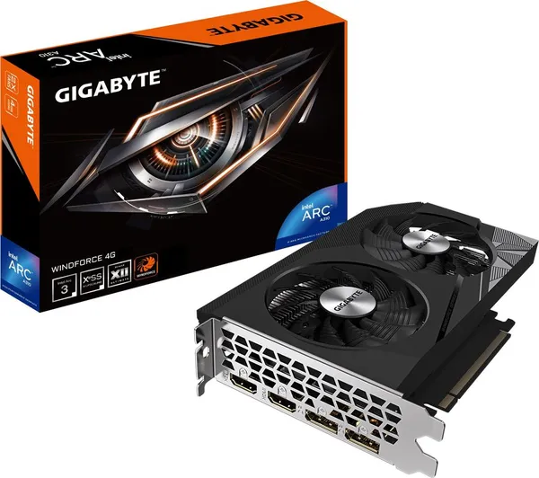 Видеокарта Intel Arc A310, 4Gb GDDR6 64bit, Gigabyte GV-IA310WF2-4GD, RTL