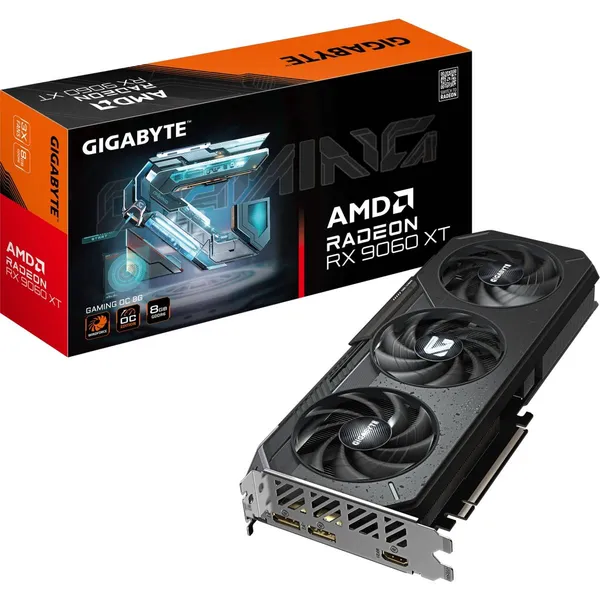 Видеокарта Radeon RX 9060 XT, 8Gb GDDR6 128bit, Gigabyte RX 9060 XT GAMING OC 8G  GV-R9060XTGAMING OC-8GD, RTL