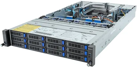 Серверная платформа GIGABYTE R283-Z91-AAD2 (6NR283Z91DR000AAD2) 2xSP3, 32xDDR V ECC, 14x2.5"/12x3.5"(SSD/HDD), 1600Вт, 2U