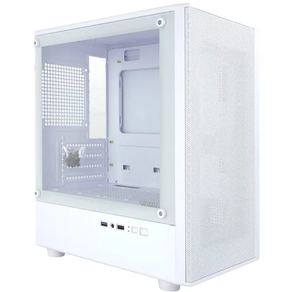 Корпус Ginzzu CL411 White, без БП, mATX