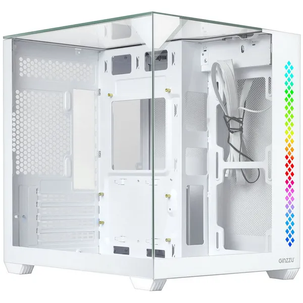 Корпус Ginzzu V440 White, без БП, mATX