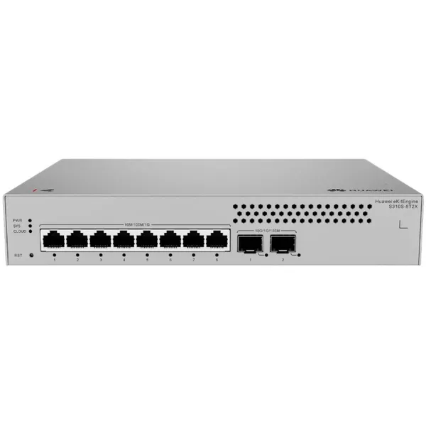 Коммутатор Huawei S310S-8T2X, 8xLAN 1Gbps, 2xSFP+