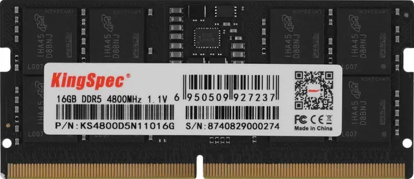 Оперативная память для ноутбука 16Gb Kingspec KS4800D5N11016G, SODIMM DDR V, PC-38400, 4800MHz