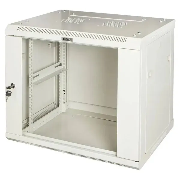 Шкаф коммутационный Lanmaster (TWT-CBWPG-9U-6X4-GY) настенный 9U 600x400мм пер.дв.стекл 60кг серый TWT-CBWPG-9U-6X4-GY