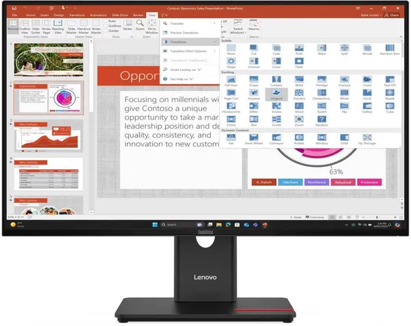 Монитор 27" Lenovo ThinkVision T27-40 (64A5MAT6EU), 1920x1080, IPS, 120Hz (VGA, HDMI, DP)