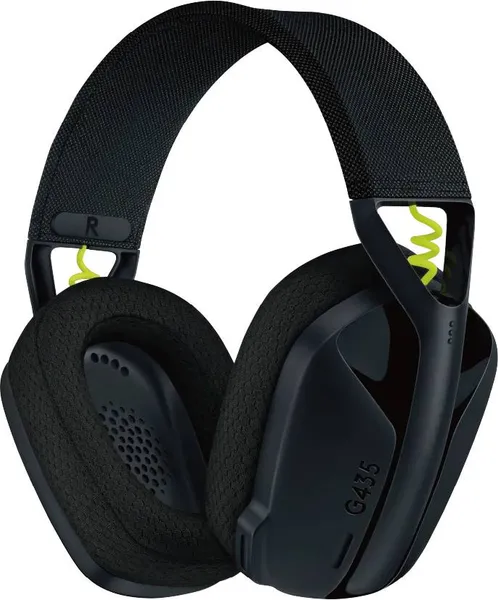 Гарнитура Logitech G435 Lightspeed, черный/неоновый желтый 981-001053