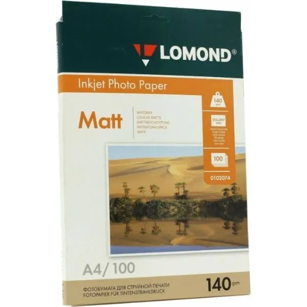 Фотобумага Lomond 0102074 A4/140г/м2/100л./белый матовое для струйной печати