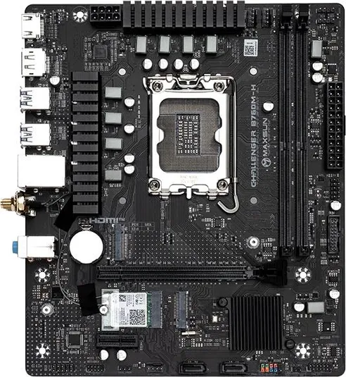 Материнская плата Maxsun MS-Challenger B760M-H WIFI, LGA1700, (HDMI, DP), 2xDDR IV, mATX