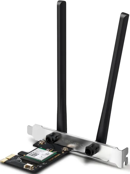 Сетевая карта Wi-Fi+Bluetooth, Mercusys MA80XE, 2.4/5GHz, 2976Mbps, PCI-Ex1