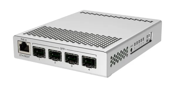 Коммутатор Mikrotik CRS305-1G-4S+IN, 1xLAN 1Gbps, 4xSFP+, PoE