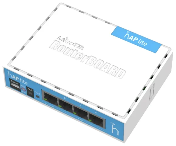 Роутер Wi-Fi MikroTik hAP lite RB941-2nD, 2.4GHz 300Mbps, 4xLAN 100Mbps, 1xWAN