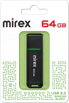 64Gb Mirex Color Blade Spacer 2.0 (13600-FMUSBK64), USB2.0, черный