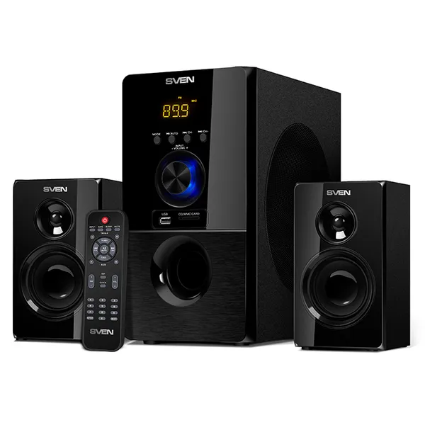 Акустика Sven MS-2050, дерево, 55Вт, ПДУ, FM, черный