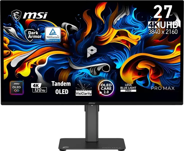 Монитор 27" MSI Pro Max 271UPX12G, 3840x2160, OLED, 120Hz, Speakers (2xHDMI, DP) (9S6-3PF8CA-020)