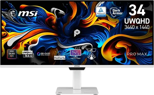 Монитор 34" MSI Max 341QPXW14G, 3440x1440, OLED, 144Hz, Speakers (2xHDMI, DP, USB Type-C) 9S6-3PFB9T-011