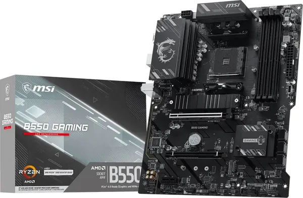 Материнская плата MSI B550 GAMING, AM4, (DP, HDMI), 4xDDR IV, ATX