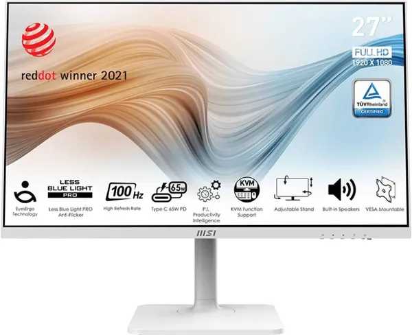 Монитор 27" MSI Modern MD272XPW, 1920x1080, IPS, 100Hz, Speakers (HDMI, DP)