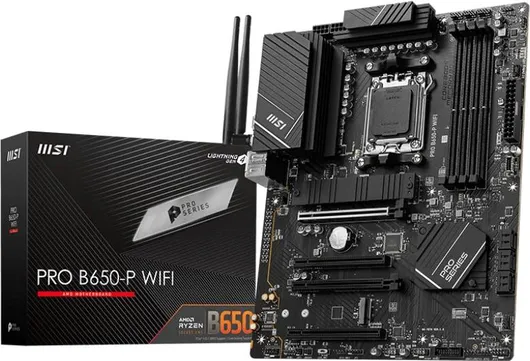 Материнская плата MSI PRO B650-P WIFI, AM5, (HDMI, DP), 4xDDR V, ATX (ТОЛЬКО В СОСТАВЕ ПЭВМ)