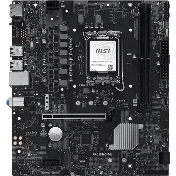 Материнская плата MSI PRO B860M-E, LGA1851, (HDMI, DP), 4xDDR V, mATX