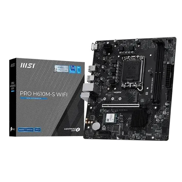 Материнская плата MSI PRO H610M-S WIFI, LGA1700, (HDMI), 2xDDR V, mATX