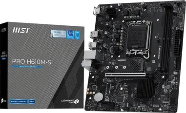 Материнская плата MSI PRO H610M-S, LGA1700, (HDMI), 2xDDR V, mATX