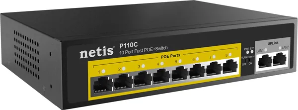 Коммутатор Netis P110C, 6xLAN 100Mbps, 2xUplink 100Mbps