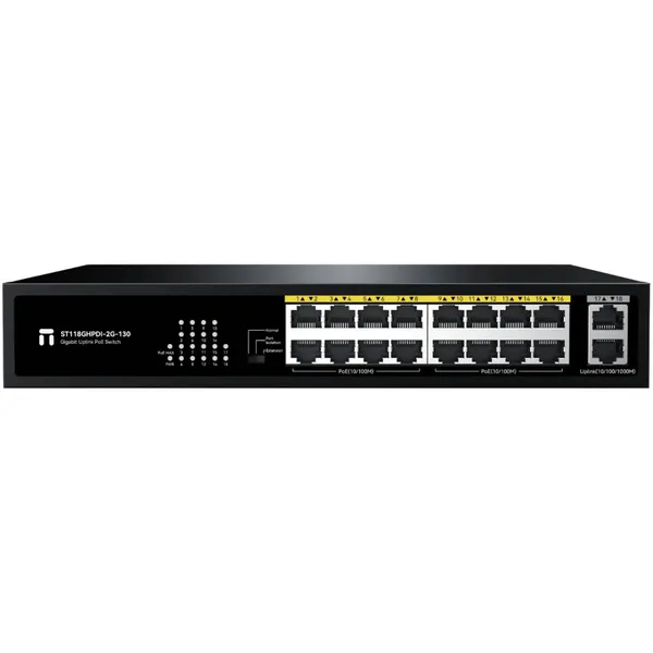 Коммутатор Netis ST118GHPDI-2G-130, 16xLAN 100Mbps, 2xUplink, PoE